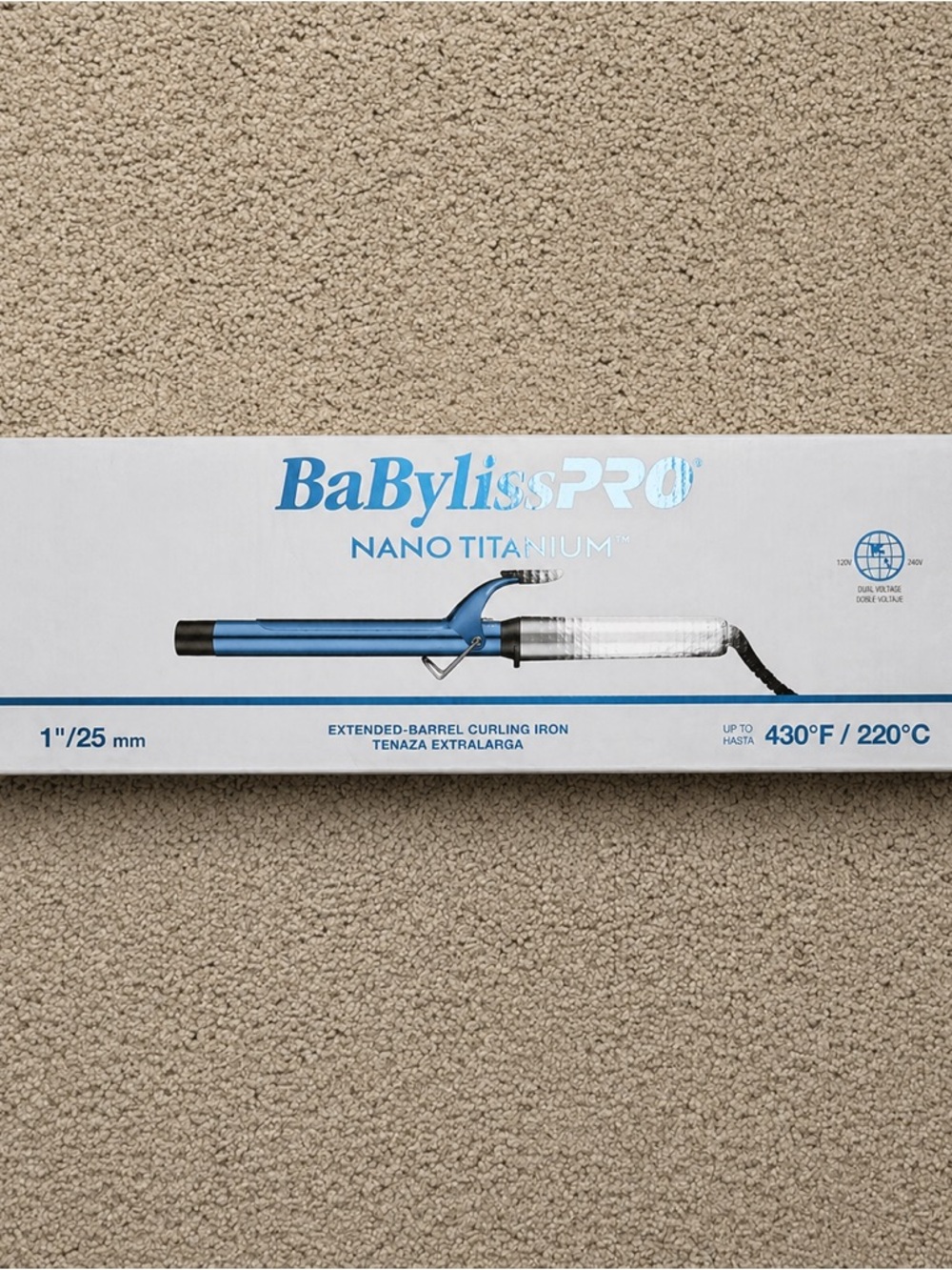 BaBylissPRO Nano Titanium 1" Blue Curling Iron